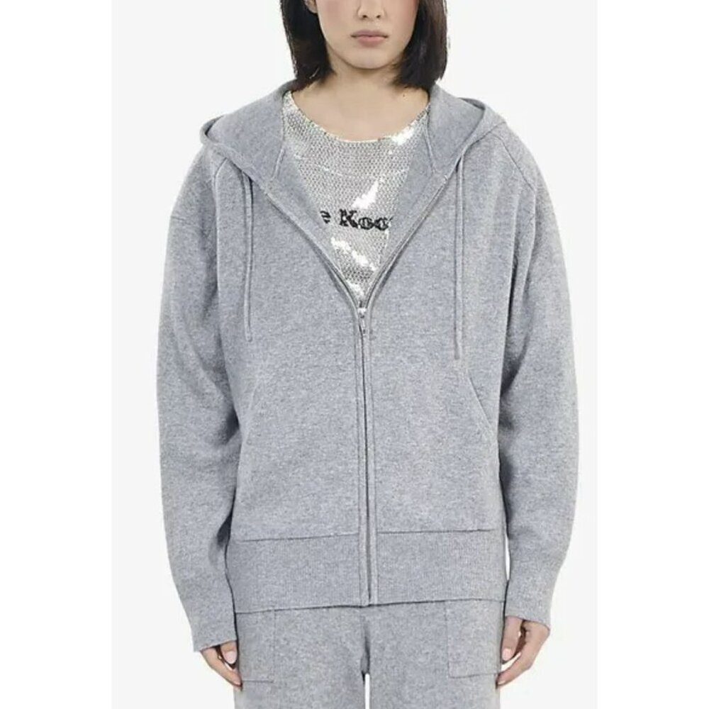 The Kooples $495 Cashmere Blend Gray Zip-Up Hoodie NWT Medium